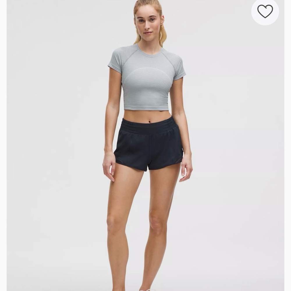 Ironman & Lululemkn Collab- Hotty Hot Lined Short 2.5", navy S6